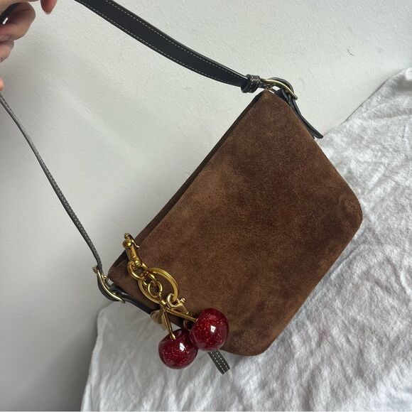 NWOT | COACH Brown Suede Y2K Baguette Hobo SoHo Hampton Mini Bag - Picture 7 of 14
